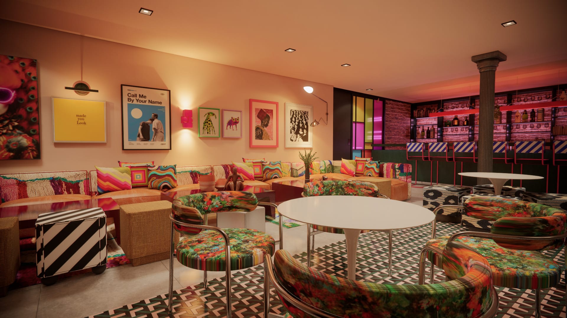 Photo of The Little Neon Door, The Kitchen And Living Room